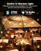 Outdoor String Lights,120FT Outdoor Party Light with 58 Edison Lights Bulb, alternate view 4