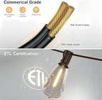 Outdoor String Lights 150FT 75+3 LED, Waterproof Dimmable Patio Lights, alternate view 5