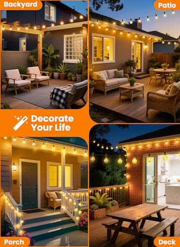 Outdoor String Lights, 159FT 77 LED Bulbs String Lights, IP65 Waterproof Connectable G40 Outside Patio Light for, alternate