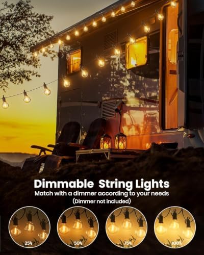 Outdoor String Lights, 159FT G40 LED IP65 Waterproof Patio Lights, alternate view 4