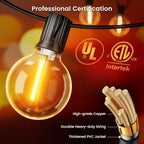 Outdoor String Lights, 180FT LED Patio Lights with 82 Dimmable Plastic G40 Globe Bulbs 2 Spares, 2200K, alternate view 4