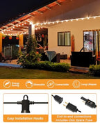 Outdoor String Lights, 200FT G40 LED IP65 Waterproof Patio Lights, alternate view 4
