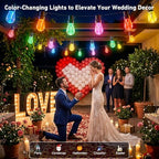Outdoor String Lights,200FT Smart RGB+IC Patio Lights with Shatterproof LED Bulbs, Outside Light Dimmable Patio, alternate