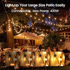 Outdoor String Lights 220 Feet Patio Lights with 104 Edison G40 LED Bulbs, alternate view 6
