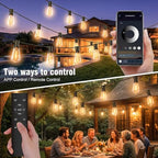 Outdoor String Lights 25FT, APP & Remote Control Dimmable Patio Lights, Plug in LED String Lights with Timer, alternate view