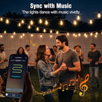 Outdoor String Lights 25FT, APP & Remote Control Dimmable Patio Lights, Plug in LED String Lights with Timer, alternate view