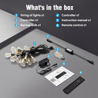 Outdoor String Lights 25FT, APP & Remote Control Dimmable Patio Lights, Plug in LED String Lights with Timer, alternate view