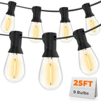Outdoor String Lights, 25FT LED Waterproof Patio Lights