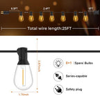 Outdoor String Lights, 25FT LED Waterproof Patio Lights, alternate view 2