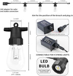 Outdoor String Lights 27FT, Color Changing Patio Lights, Waterproof, alternate view 6