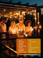 Outdoor String Lights, 29FT 12+1 G40 Bulbs Shatterproof Patio Lights, alternate view 2