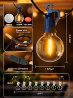 Outdoor String Lights, 29FT 12+1 G40 Bulbs Shatterproof Patio Lights, alternate view 6