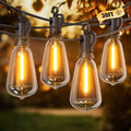 Outdoor String Lights, 30FT 11+1 LED ST38 LED Patio Lights Shatterproof, Dimmable IP65 Waterproof Connectable