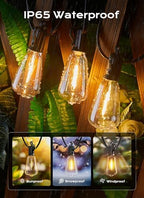 Outdoor String Lights, 30FT 11+1 LED ST38 LED Patio Lights Shatterproof, Dimmable IP65 Waterproof Connectable, alternate view