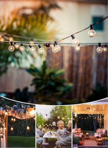 Outdoor String Lights 30FT Patio Lights with 25 Edison Glass Bulb, alternate view 2