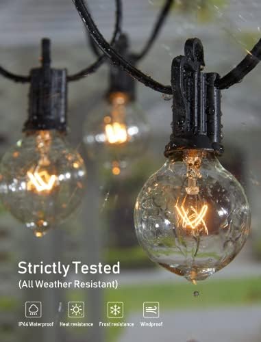 Outdoor String Lights 30FT Patio Lights with 25 Edison Glass Bulb, alternate view 4