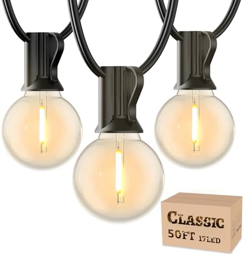 Outdoor String Lights 50 FT, LED Patio Light for Outside Waterproof