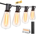 Outdoor String Lights 50FT 26 LED, Waterproof Dimmable Patio Lights