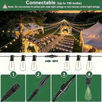 Outdoor String Lights 50FT 26 LED, Waterproof Dimmable Patio Lights, alternate view 6