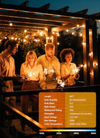 Outdoor String Lights, 50FT 52 LED Bulbs Connectable Patio Lights (2 Spare), alternate view 2