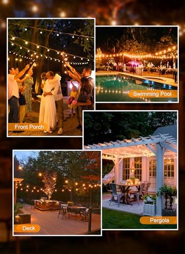 Outdoor String Lights, 50FT 52 LED Bulbs Connectable Patio Lights (2 Spare), alternate view 4