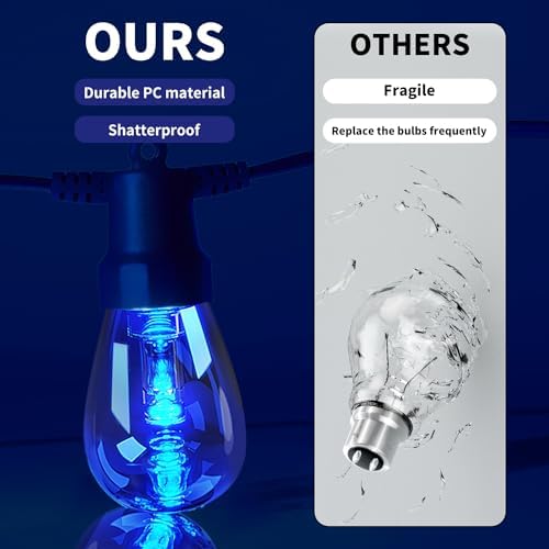 Outdoor String Lights 50FT, Color Changing Patio Lights, Waterproof, alternate view 3