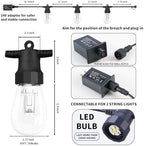 Outdoor String Lights 50FT, Color Changing Patio Lights, Waterproof, alternate view 6