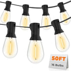 Outdoor String Lights, 50FT LED Waterproof Patio Lights
