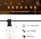 Outdoor String Lights, 50FT LED Waterproof Patio Lights, alternate view 2