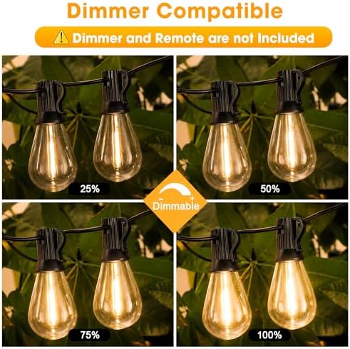 Outdoor String Lights, 50FT LED Waterproof Patio Lights, alternate view 4