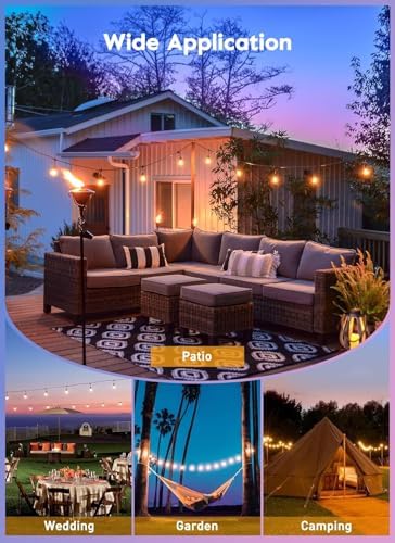 Outdoor String Lights, 52FT 15 Bulbs Shatterproof Patio Lights with Remote, alternate view 4