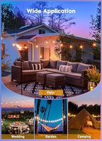 Outdoor String Lights, 52FT 15 Bulbs Shatterproof Patio Lights with Remote, alternate view 4
