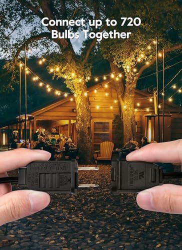 Outdoor String Lights, 55(50+5)FT 25 Bulbs IP65 Waterproof Patio Lights, alternate view 4