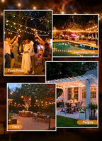 Outdoor String Lights, 55(50+5)FT 25 Bulbs IP65 Waterproof Patio Lights, alternate view 5