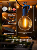 Outdoor String Lights, 55(50+5)FT 25 Bulbs IP65 Waterproof Patio Lights, alternate view 6