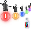 Outdoor String Lights 58 Feet G40 LED Patio Lights, RGB, Remote
