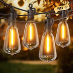 Outdoor String Lights, 75FT 22+2 LED ST38 LED Patio Lights Shatterproof, Dimmable IP65 Waterproof Connectable