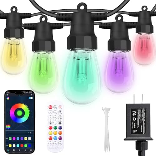 Outdoor String Lights 75FT, Color Changing Patio Lights, Waterproof in RGBW