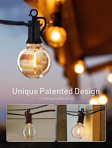Outdoor String Lights, 80FT 40+2 G40 Bulbs Shatterproof Patio Lights, alternate view 3