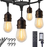 Outdoor String Lights, 82FT 25 Bulbs Shatterproof Patio Lights with Remote, IP65 Waterproof Dimmable Hanging