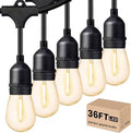 Outdoor String Lights LED 36 FT S14 Commercial Grade Waterproof ETL