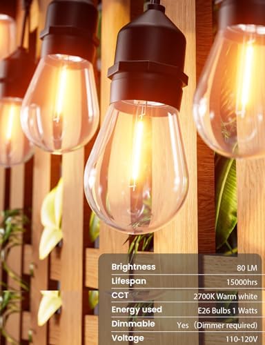 Outdoor String Lights LED 36 FT S14 Commercial Grade Waterproof ETL, alternate view 4