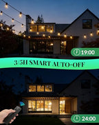 Outdoor String Lights Patio Light - 50Ft Outside Waterproof Dimmable Bulbs, alternate view 5