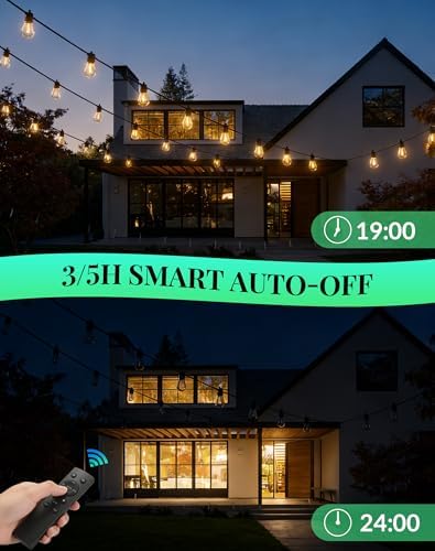 Outdoor String Lights Patio Light - 50Ft Outside Waterproof Dimmable Bulbs, alternate view 5