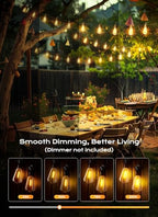 Outdoor String Lights Patio Lights 100FT ST38 Waterproof Dimmable, alternate view 4