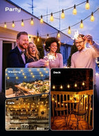 Outdoor String Lights Patio Lights 100FT ST38 Waterproof Dimmable, alternate view 6