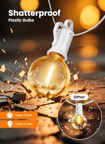 Outdoor String Lights, Total 200FT 100 LED Bulbs Shatterproof Patio Lights, alternate view 2