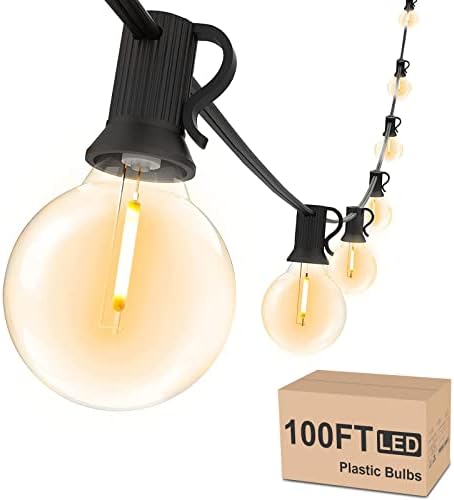 Outdoor String Lights Waterproof 100 FT for Outside Patio 52 Bulbs