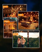 Outdoor String Lights Waterproof 100 FT for Outside Patio 52 Bulbs, alternate view 6