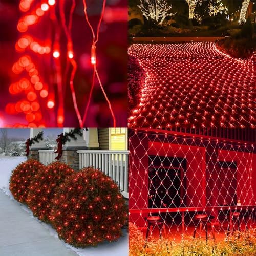 Outdoor Valentines Net Lights, 12FT x 5FT 360 LED Mesh String Light with 8 Lighting Mode, Connectable Waterproof, alternate
